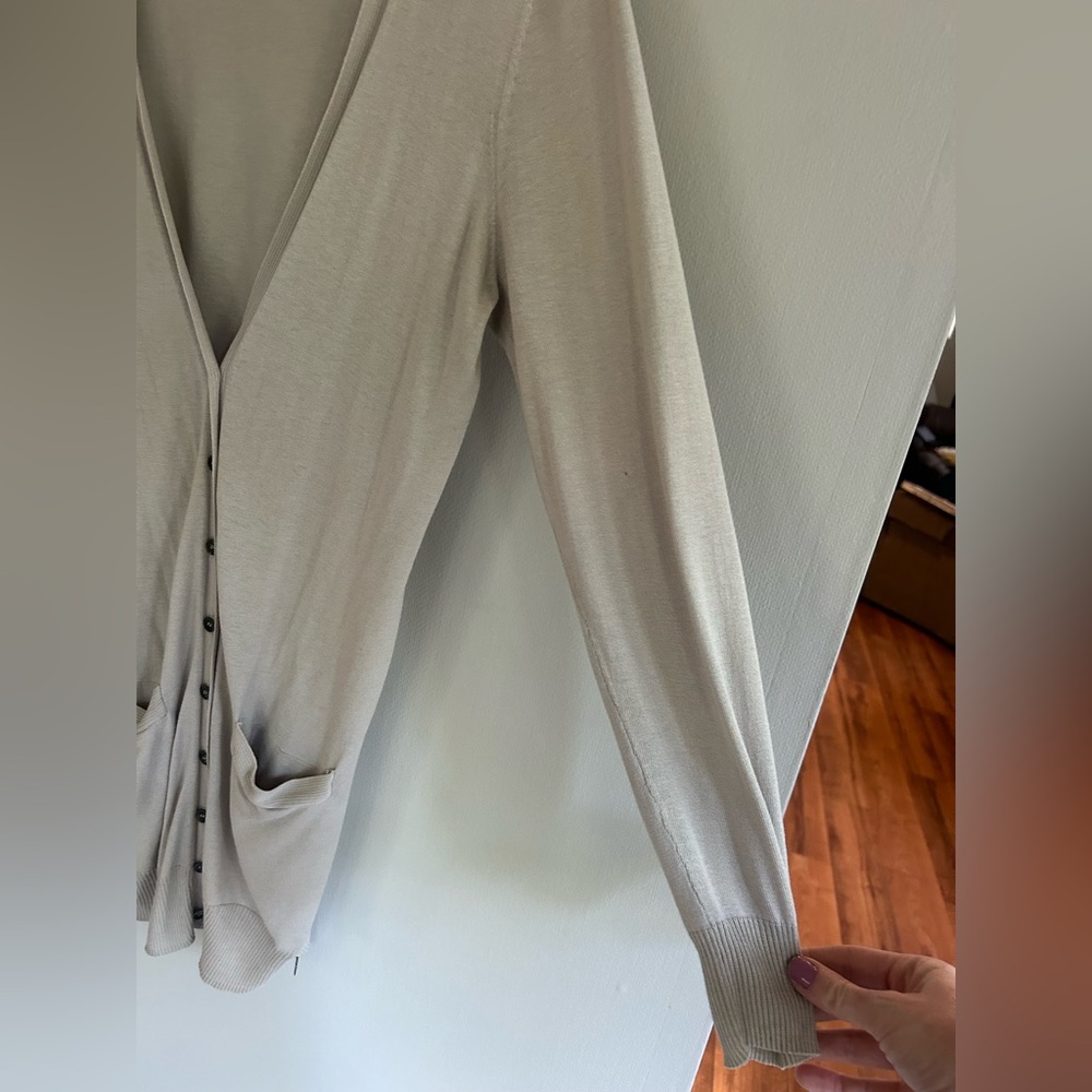 Y2K NEW YORK & COMPANY 90s Silk Blend Cardigan Academia Minimalist Capsule Sz M - Picture 7 of 14